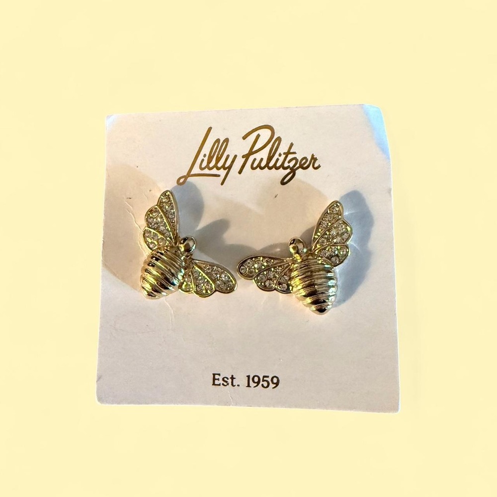 Gold Lily Pulitzer bee earrings